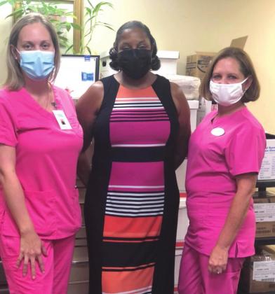 The Osceola Council on Aging’s Senior Vice President of Case Management and in-Home Services Johnola Morales (center) pictured with Norca Lahera and Marilyn Carreras, members of the Home Care Team. PHOTO/COUNCIL ON AGING