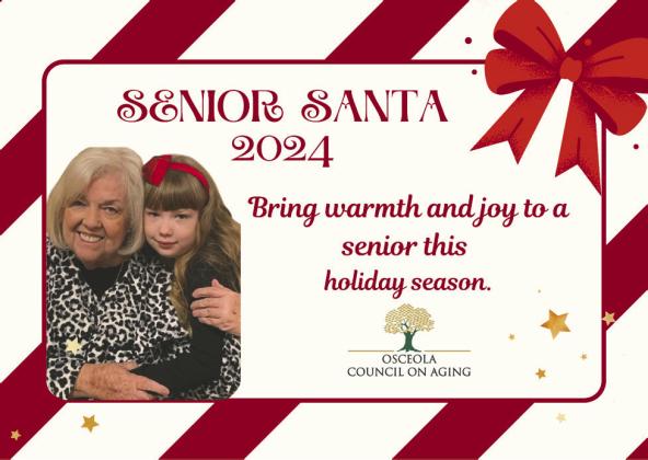 Former OCOA president/CEO, Beverly Hougland, and granddaughter Brynnlee Hougland, tout the Council on Aging’s Senior Santa program. PHOTO/OSCEOLA COUNCIL ON AGING