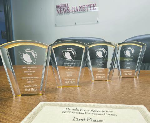 The Osceola News-Gazette will be up for 11 journalism awards at the Florida Press Association annual banquet on Aug. 1. FILE PHOTO