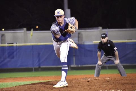 Junior Nick Palmi was part of a valiant Osceola relief pitching effort in Saturday’s regional semifinal playoff game, but it wasn’t enough to overcome topseeded Park Vista, 3-1. PHOTO/CARRIE PALMI