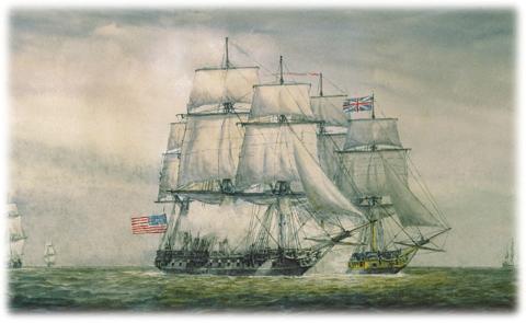 American warship frigate U.S.S. Alliance defeated the Royal Navy frigate HMS Sybil off Cape Canaveral in 1783 that served as the last naval battle of the Revolutionary War. (Photo/Mariners Museum and Park)