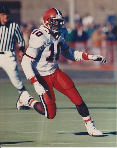 After a standout career at Osceola High School, Markus Paul became an All-America defensive back at Syracuse University.  Photo courtesy of Syracuse Athletics.