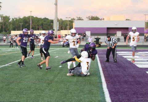Running back Oniel Senatus rumbles in for Celebration's first score Friday against St. Cloud. PHOTO/KEN JACKSON