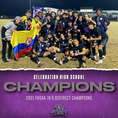 The Storm's District 7A-5 title is CHS’ sixth in school history. They'll host a playoff game Wednesday against a team to be announced Saturday. GRAPHIC/CELEBRATION HIGH SCHOOL