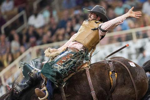 PRCA cowboys took home over $100,000 in prize money from the 148th Silver Spurs Rodeo. PHOTO/ROB HERBERT
