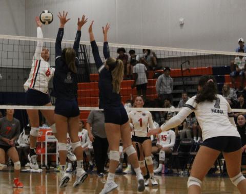 Isabel Suarez goes up for a point Wednesday against Lake Nona. PHOTO/KEN JACKSON