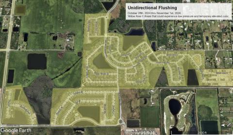 If you live or work south of Nolte Road and east of Hickory Grove Road, be wary this week for crews contracted with Toho Water Authority flushing water lines in the area this week.