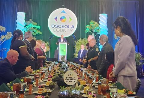 Elected officials are recognized at Thursday's State of the County event at Osceola Heritage Park. PHOTO/KEN JACKSON