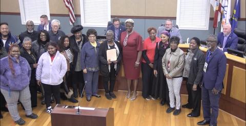 The St. Cloud City Council, with members of the NAACP Osceola County Branch in attendance, unanimously approved a proclamation formally denouncing its past as a Sundown Town. PHOTO/DEBBIE DANIEL