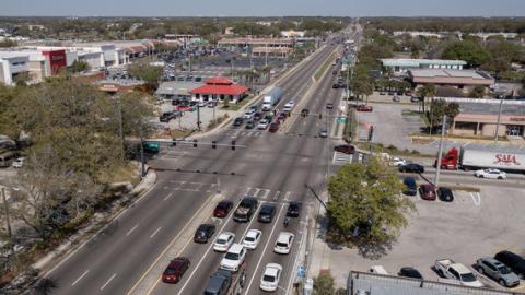 Work to improve the intersection of Oak Street and John Young Parkway (shown top to bottom) in Kissimmee starts Monday. PHOTO/CITY OF KISSIMMEE