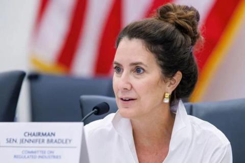 Sen. Jennifer Bradley, R-Fleming Island, wants to prevent insurers from using artificial intelligence as the sole basis for denying insurance claims.  PHOTO/Colin Hackley, NSF