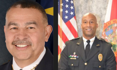 The city of Kissimmee named retired Orlando Police Chief Orlando Rolon (left) and Clermont Police Chief Charles Broadway as finalists for its police chief position. PHOTOS/CITY OF ORLANDO, CITY OF CLERMONT