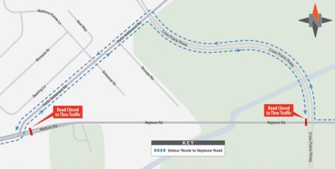 As part of the Neptune widening project, portions of the road will be closed Thursday into Friday. MAP/OSCEOLA COUNTY