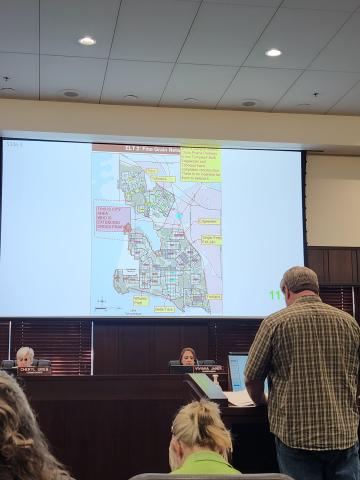 Residents discussed the deficiencies in traffic capacities in the area of Kissimmee Park at Monday's Osceola County Commission meeting. The board approved two new zoning changes for the area Monday. PHOTO/KEN JACKSON