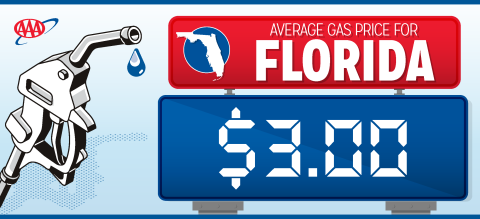 Locally, gas prices are down 12 cents from last week, but nearly the same as a month ago. GRAPHIC/AAA THE AUTO CLUB