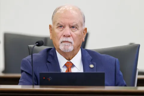 Senate Appropriations Chairman Ed Hooper said work continued through the weekend on a new state budget.  (Photo/Colin Hackley)