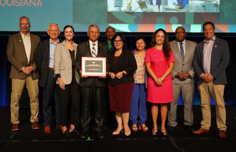 Kissimmee Utility Authority accepts its second American Public Power Association E.F. Scattergood System Achievement Award during the American Public Power Association’s National Conference in New Orleans. (Photo/KUA)
