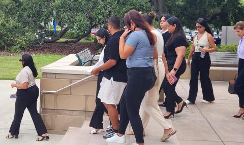 Madeline Soto’s maternal family members — just like her biological father and the lawyers involved — quickly left the Osceola County Courthouse following Monday’s plea agreement hearing that sent Stephan Sterns to prison for the rest of his life. (Photo/Ken Jackson)