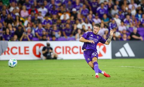Marco Pašalić put the finishing touch on Orlando City's 4-1 rout over rival Inter Miami in the 88th minute with a goal. (Photo/Taylor McFee)