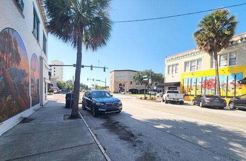 Look close and stand correctly at Broadway and Monument in downtown Kissimmee and you can see “The Wild Ones” by Steven Teller, “Sunrise Reflections” by Sabrina Shumaker and “Welcome to Kissimmee” by Ric.One. (Photo/Ken Jackson)
