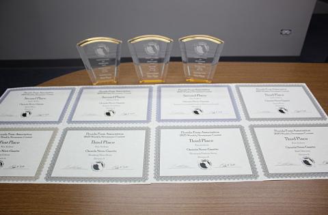 The Osceola News-Gazette won awards for each of 11 stories and photos nominated from 2024 at the annual Florida Press Association conference and Best Weekly Newspapers awards banquet, held Aug. 1. (Photo/Ken Jackson)