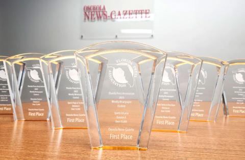 The Osceola News-Gazette has collected seven Florida Press Association first-place awards since 2022. (Staff photo)