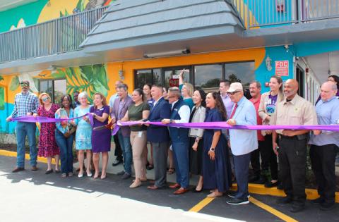 City, county, state and federal leaders joined the Hope Partnership Friday to cut the ribbon on Thrive Studios, a 33unit affordable housing complex, built as a conversion of an old hotel. (Photos/Ken Jackson)