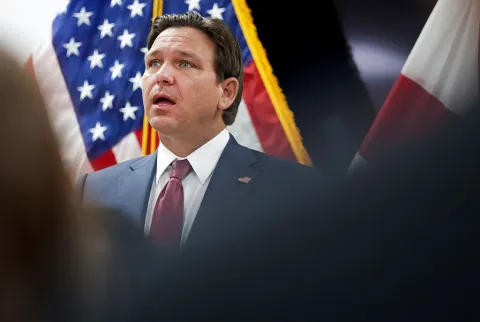 Gov. Ron DeSantis said Monday he will vote for ballot item "Amendment 3" regarding homestead property taxes, but “what the Legislature did wasn't my proposal.”(Photo/Joe Raedle, Getty Images via News Service of Florida)