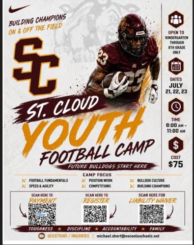 St. Cloud Youth Football Camp — July 21-23
