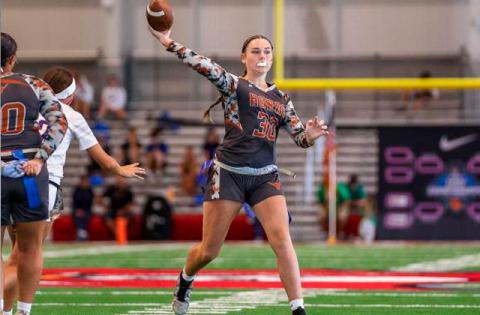 Harmony freshman quarterback Ivy Munns stepped right in and led the Longhorns to the Class 4A state semifinals in 2026. (Photo/Taylor McFee)