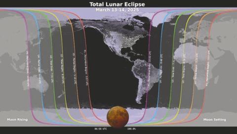 The eclipse will take place from late night on March 13 to early morning on March 14 and can be seen throughout Florida and North America without special equipment. GRAPHIC/NASA USRA AND ADNET SYSTEMS