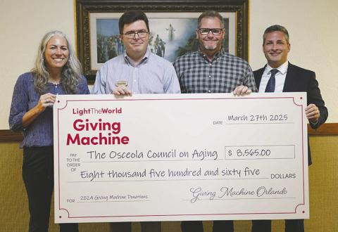 This year, the Orlando Giving Machines featured items from the Osceola Council on Aging, which received a charitable contribution. SUBMITTED PHOTO