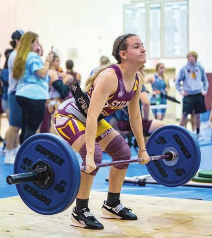 St. Cloud’s Kaitlin Gallagher, who earned all-state honors with a fourth-place finish at 110 pounds at last year’s Class 3A state meet, returns as the Bulldogs aim for a 12th consecutive Orange Belt Conference team championship Friday at Harmony High. PHOTO/ST. CLOUD HIGH SCHOOL