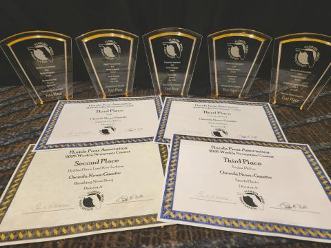 The Osceola News-Gazette earned nine statewide journalism honors— including a record five first-place awards—at the annual Florida Press Association conference and Best Weekly Newspapers awards banquet, held Friday in Lake Buena Vista. (Photo/Ken Jackson)