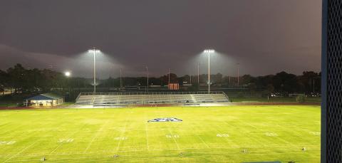 The field at Roger Williams Stadium in Apopka looked like this all night Friday, as lightning storms lingered hours after the scheduled kickoff with Osceola, canceling the Kickoff Classic. PHOTO/KEN JACKSON