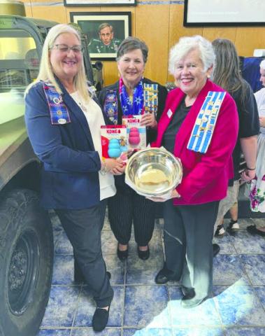 National Society of Daughters of the American Revolution Joshua Stevens Chapter members Ginny Brown and Claudia Dundas, pictured with Chapter Regent Kim Tennison, at the recent award ceremony. SUBMITTED PHOTO