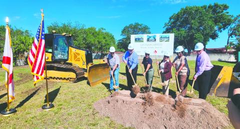 County and construction officials held the ceremonial groundbreaking Thursday of Las Margaritas, a housing project that will expand the affordable inventory for seniors. (Photo/Ken Jackson)
