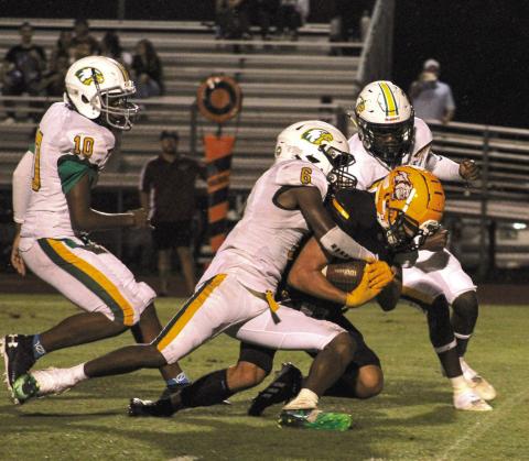 The yards were hard to come by at times for St. Cloud in a season-opening home loss Friday to CFCA. PHOTO/SAVANNAH MORRIS