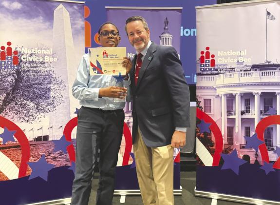Araoluwa Afolabi earned his place in the 2026 National Civic Bee by placing third in the local competition hosted by The Osceola Chamber. (Photo/The Osceola Chamber)