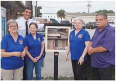 Alt Text for ImageVFW Post 3227 Auxiliary sponsors the latest Fire PALS library box. Present at its installation last month were, in rear, Lt. David Miller, and from left, Auxiliary President Jeanne Fritz, Patriotic Chair Deborah Criswell, Pat Gosselin and Junior Vice President Jose Garcia.  SUBMITTED PHOTO
