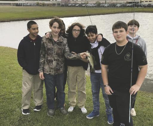 St. Cloud Middle School STEM class students spend time fishing on campus at least once a week. SUBMITTED PHOTO