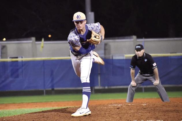 Junior Nick Palmi was part of a valiant Osceola relief pitching effort in Saturday’s regional semifinal playoff game, but it wasn’t enough to overcome topseeded Park Vista, 3-1. PHOTO/CARRIE PALMI
