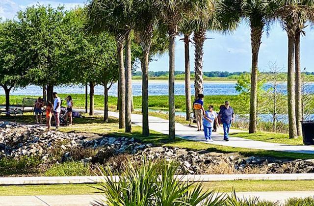 People were seen taking at stroll recently at Kissimmee Lakefront Park.