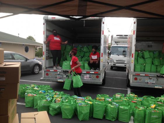 Members of the  UNITE HERE union recently held a food drive for less fortunate residents.