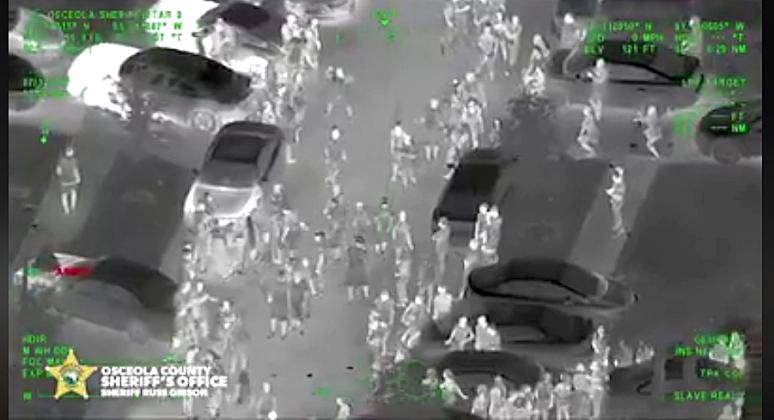 An Osceola County Sheriff’s Office helicopter takes video of a “COVID party.”