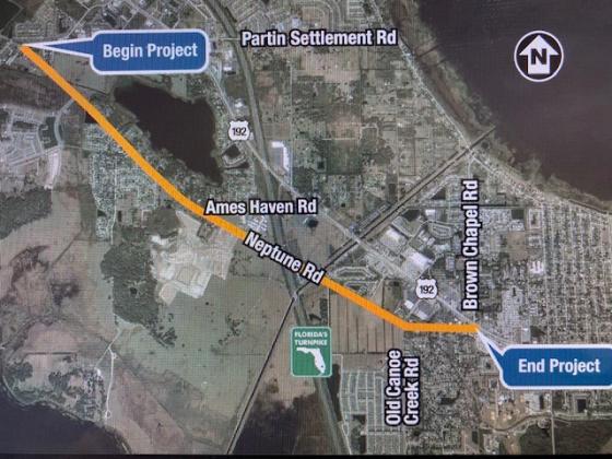 Map of Neptune Road improvement project.