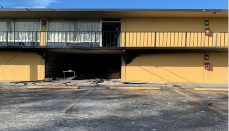 Fire damage is one of many code violations at the Star Motel. Photo/Osceola County