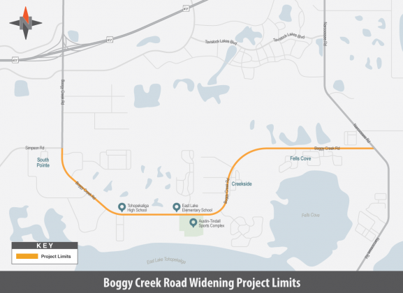 Map of Boggy Creek Road project