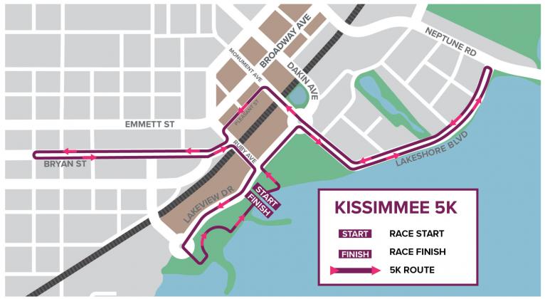 Kissimmee 5k race route