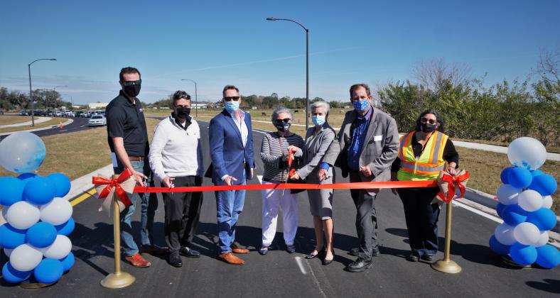 Ribbon-cutting ceremony for Cross Prairie Parkway.